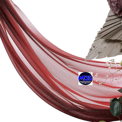 MDS Halloween Chiffon Draping Fabric - 1 Panel, 30" Wide x 20ft Long - Sheer Spooky Arbor & Canopy Drapery for Haunted House Backdrops, Party Ceilings, DIY Costumes & Themed Events - Apple Red