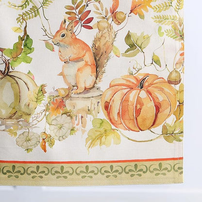 Maison d' Hermine Table Runner 100% Cotton Double Layer Table Runners 108 inches Long Decorative for Home Kitchen Dining Party Baby Shower Wedding Bridal Shower (Pumpkin Passion, 14.50" x 108")