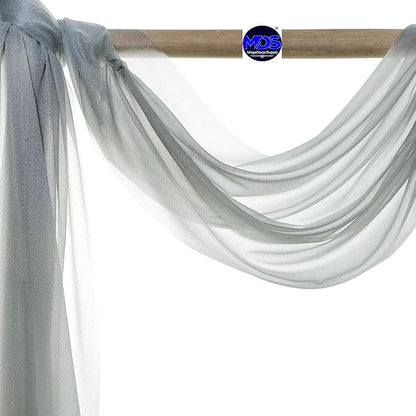 MDS Halloween Chiffon Draping Fabric - 2 Panel, 30" Wide x 30ft Long - Sheer Spooky Arbor & Canopy Drapery for Haunted House Backdrops, Party Ceilings, DIY Costumes & Themed Events - Gray