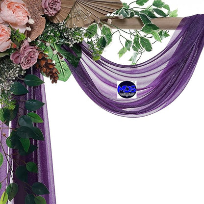 MDS Halloween Chiffon Draping Fabric - 1 Panel, 30" Wide x 100ft Long - Sheer Spooky Arbor & Canopy Drapery for Haunted House Backdrops, Party Ceilings, DIY Costumes & Themed Events - Cadbury Purple