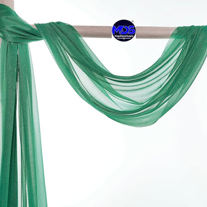 MDS Halloween Chiffon Draping Fabric - 1 Panel, 30" Wide x 20ft Long - Sheer Spooky Arbor & Canopy Drapery for Haunted House Backdrops, Party Ceilings, DIY Costumes & Themed Events - Emerald Green