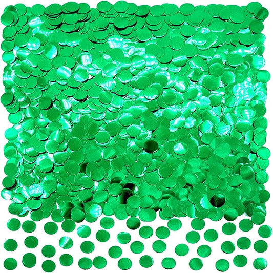 Green Foil Metallic Round Table Confetti Decor - Summer Tropical Jungle Safari Baby Shower Birthday Party Mylar Scatter Confetti Decorations, 60g