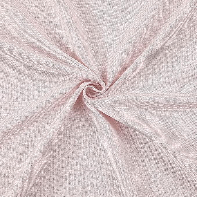 Vision Home Soft Pink Pinch Pleated Semi Sheer Curtains Textured Linen Blended Light Filtering Window Curtains 95 inch for Living Room Bedroom Pinch Pleat Drapes with Hooks 2 Panels 40" Wx95 L
