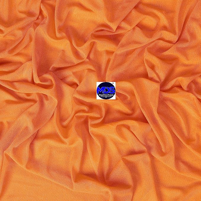 MDS Pack of 2 Panels (30" Width x 100ft Long) Wedding Arch Draping Fabric Sheer Chiffon Arbor Canopy Drapery for Wedding Ceremony Reception Decoration Party Ceiling Backdrop Curtain Swag - Orange