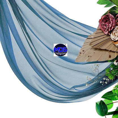 MDS Halloween Chiffon Draping Fabric - 1 Panel, 30" Wide x 40ft Long - Sheer Spooky Arbor & Canopy Drapery for Haunted House Backdrops, Party Ceilings, DIY Costumes & Themed Events - Dark Teal