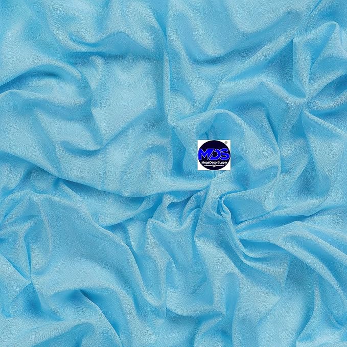 MDS Halloween Chiffon Draping Fabric - 2 Panel, 30" Wide x 100ft Long - Sheer Spooky Arbor & Canopy Drapery for Haunted House Backdrops, Party Ceilings, DIY Costumes & Themed Events - Turquoise
