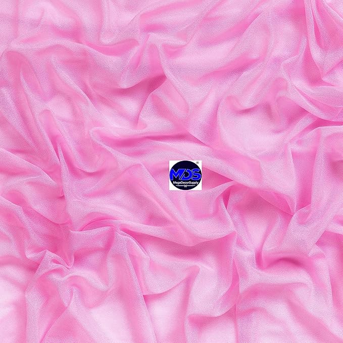 MDS Halloween Chiffon Draping Fabric - 2 Panel, 30" Wide x 20ft Long - Sheer Spooky Arbor & Canopy Drapery for Haunted House Backdrops, Party Ceilings, DIY Costumes & Themed Events - Bubblegum Pink